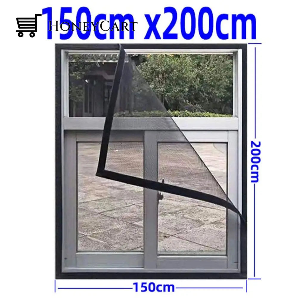 Anti Mosquito Window Screen Mesh W 150Cm X H 200Cm / Coffee Velcro