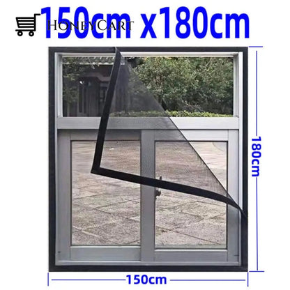 Anti Mosquito Window Screen Mesh W 150Cm X H180Cm / Coffee Velcro