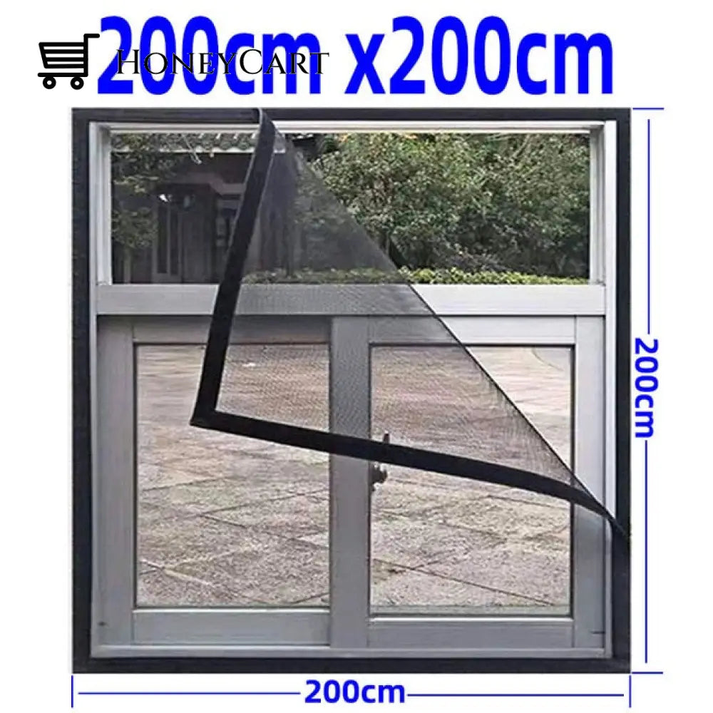 Anti Mosquito Window Screen Mesh W 200Cm X H / Coffee Velcro