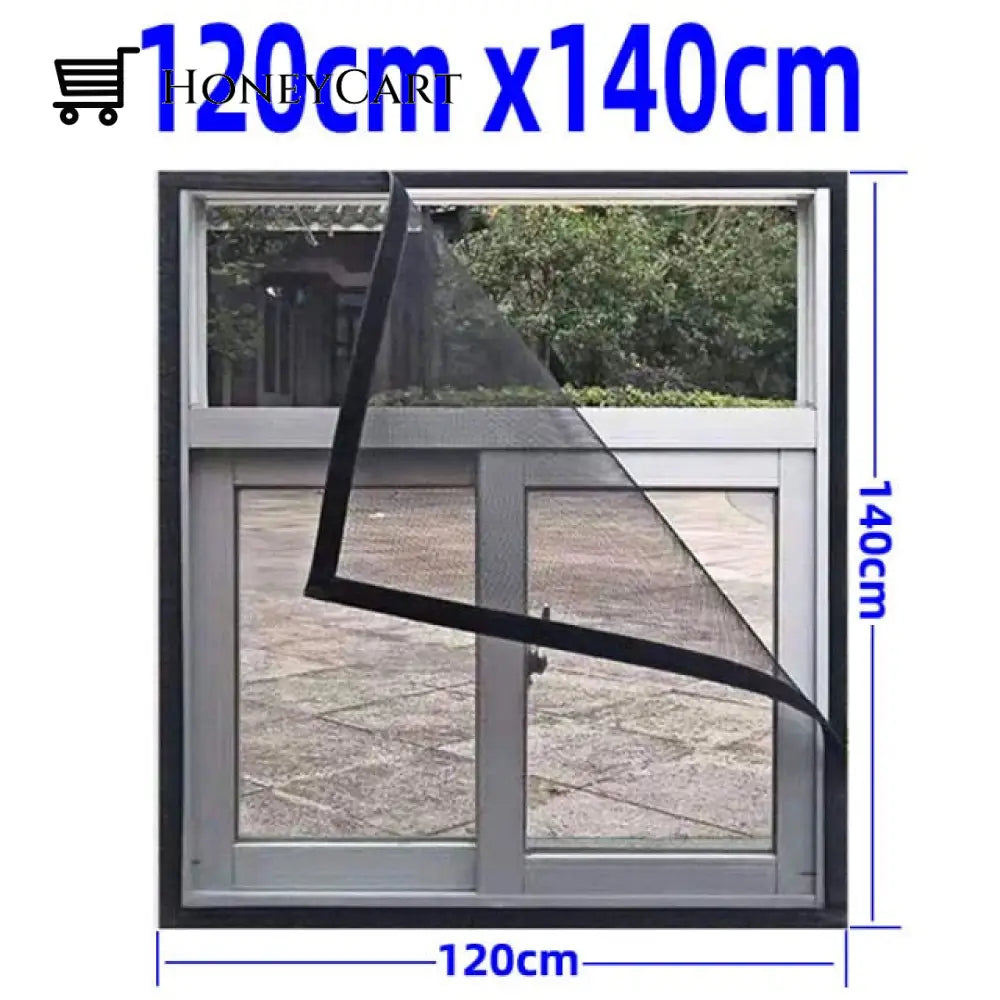 Anti Mosquito Window Screen Mesh W120Cm X H 140Cm / Coffee Velcro