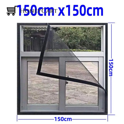 Anti Mosquito Window Screen Mesh W150Cm X H 150Cm / Coffee Velcro