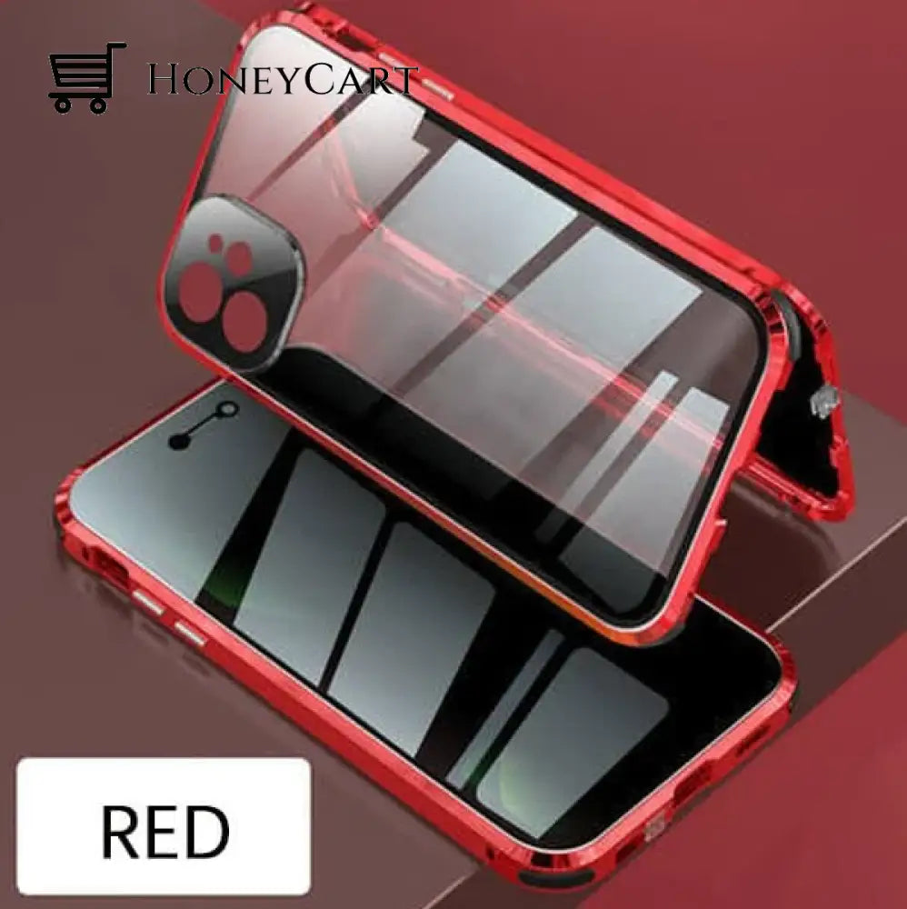 Anti-Peep Magnetic Case For Iphone Red / 13 Pro Tool