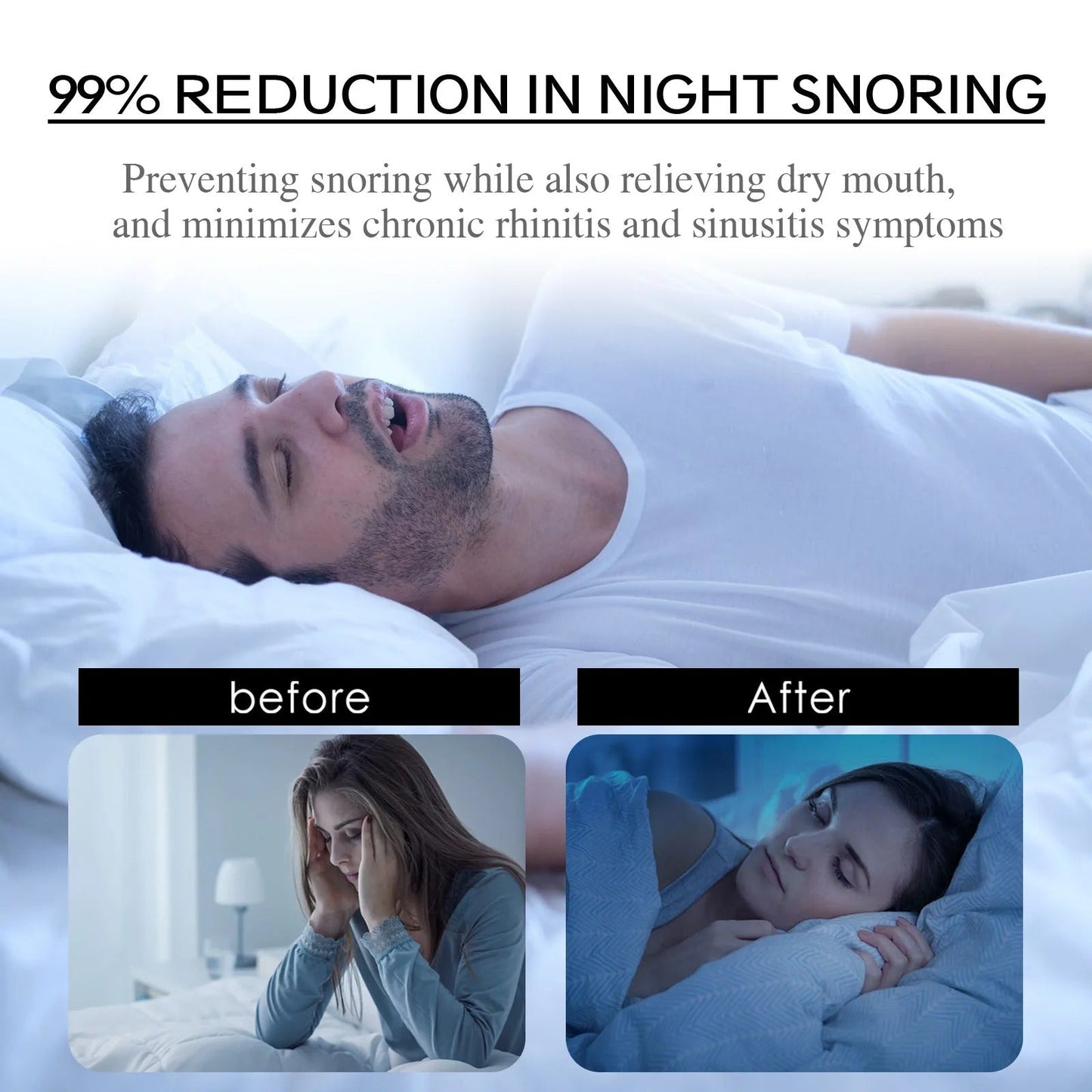 Anti-Snoring Patch Nose Breathing Correction - Mouth Orthosis Tape for Better Sleep - Works Instantly to Remove Snoring, for Men and Women