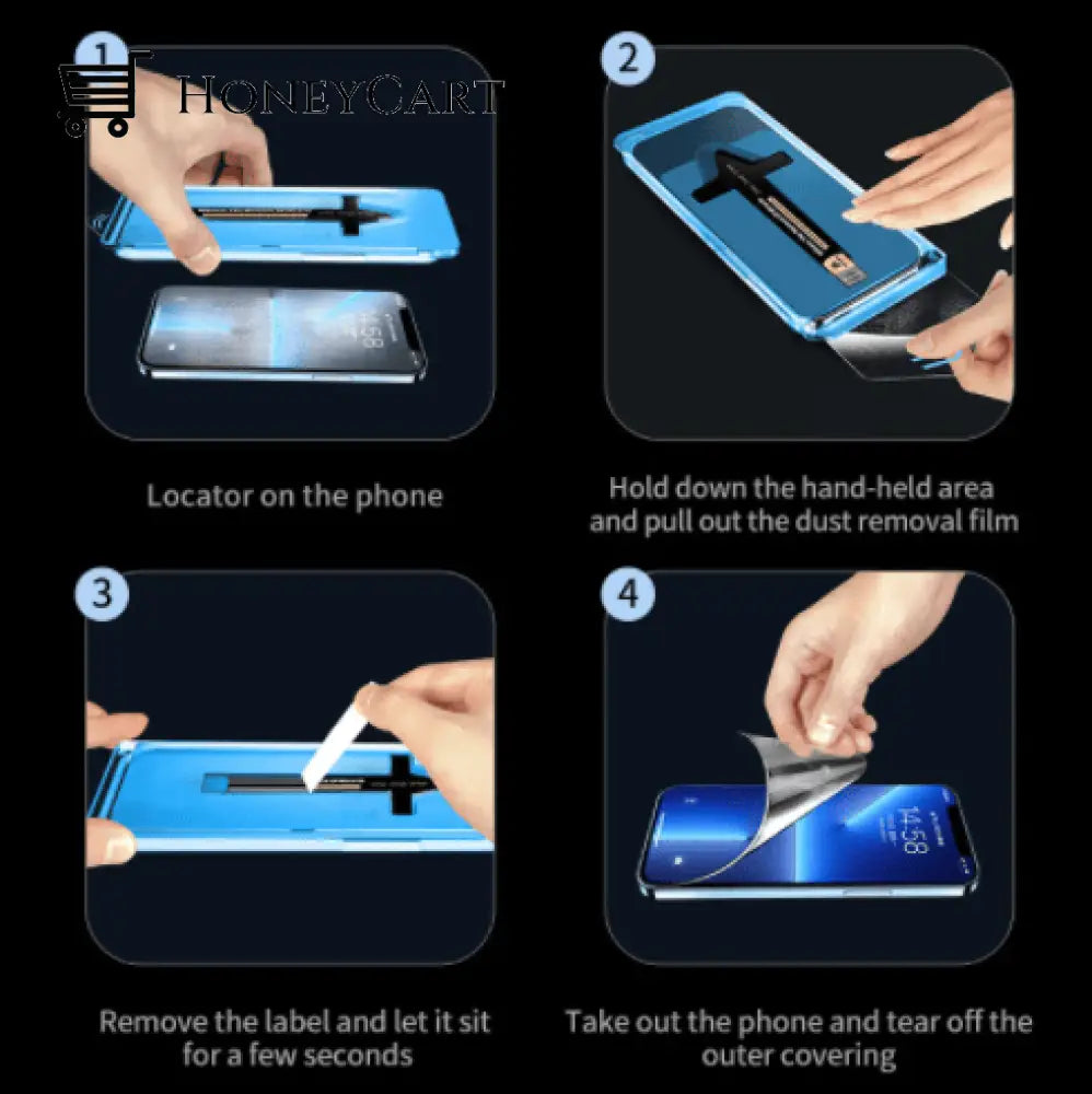 Anti Spy Screen Protector With Auto Alignment Kit For Iphone Tool