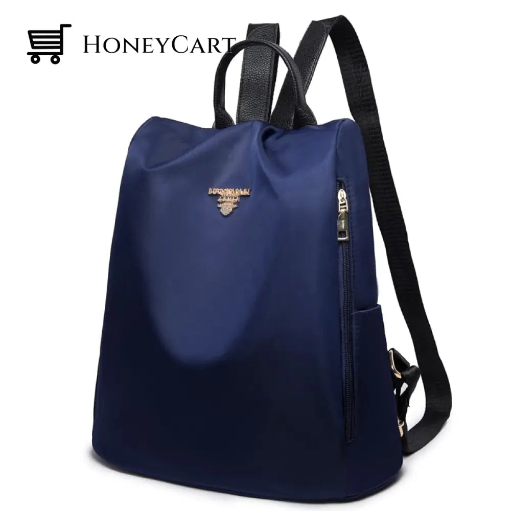 Anti-Theft Large Capacity Oxford Backpack Blue Backpacks