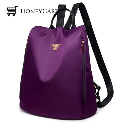 Anti-Theft Large Capacity Oxford Backpack Purple Backpacks