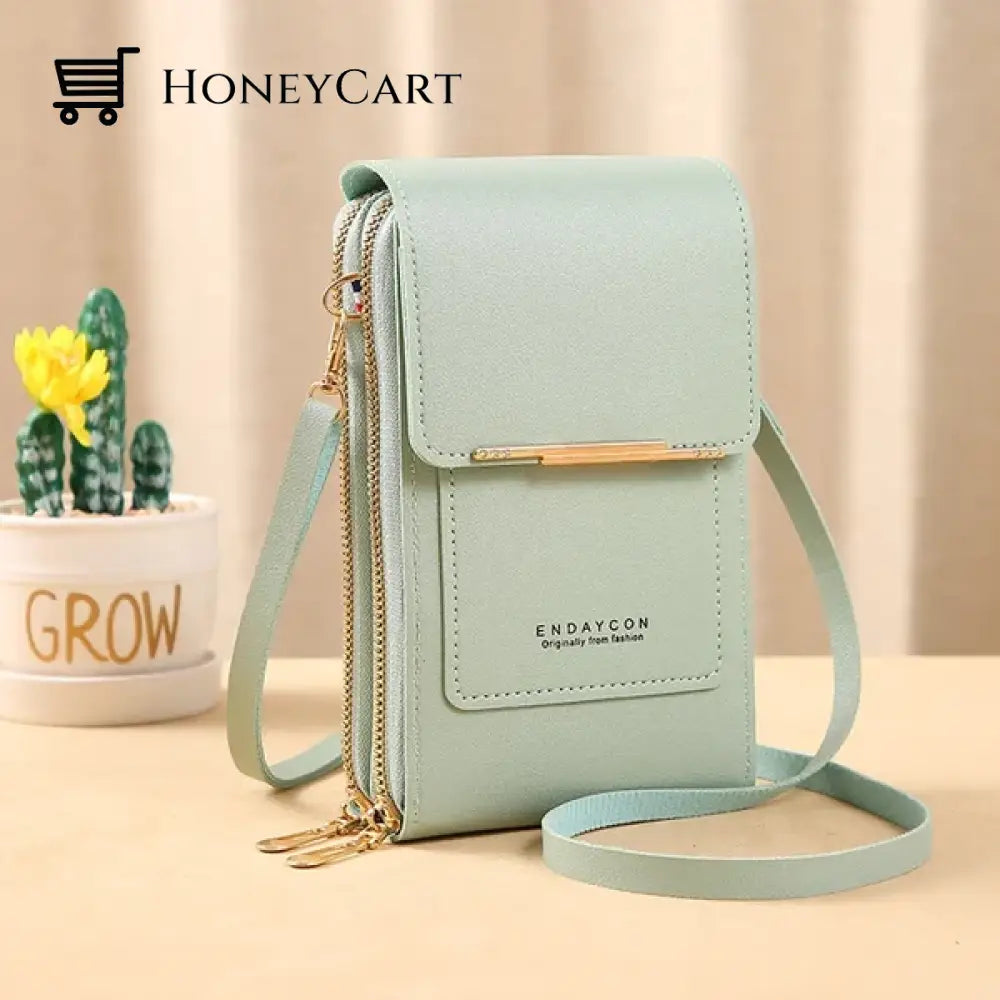 Anti Theft Leather Bag Green Tool