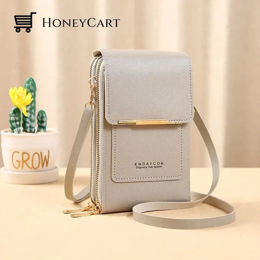 Anti Theft Leather Bag Grey Tool