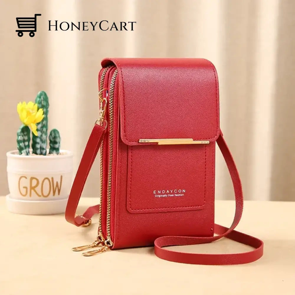 Anti Theft Leather Bag Red Tool