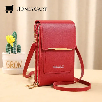 Anti Theft Leather Bag Red Tool