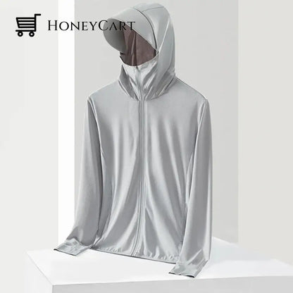 Anti Uv Lightweight Outdoor Sun Protection Hoodie Male / L Gray