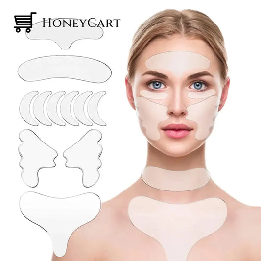 Anti-Wrinkle Reusable Silicone Patches 11Pcs In A Kit (For Face- Neck- Chest) Face