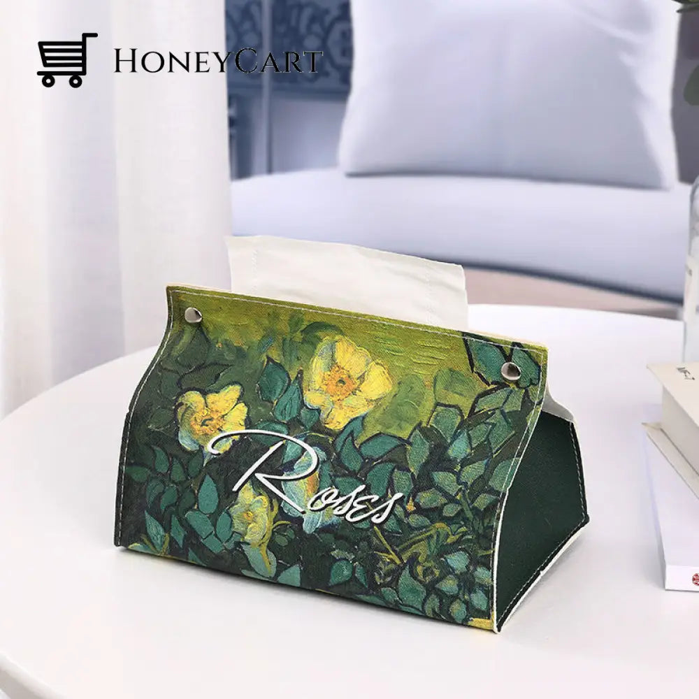 Artistic Oil Painting Tissue Box-Buy 2 Get 10% Off Today! White Rose