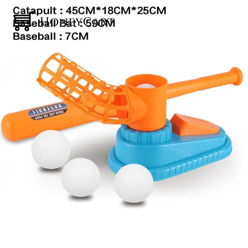 Automatic Baseball Training Ball Launcher Machine Set Orange Toys