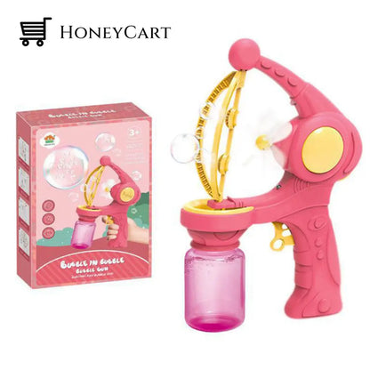 Automatic Flower Bubble Blower Machine Toy Pink Blowing Toys