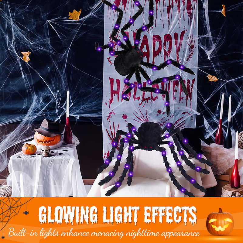 Giant Hairy Spider Web Set | The Scariest Halloween Yard Decor