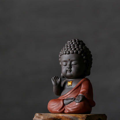 Small Buddha Purple Clay Home Desk Decoration Home Decor