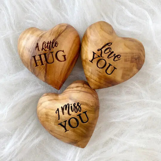 💖Handmade Pocket Hug Wooden Heart Token🎁