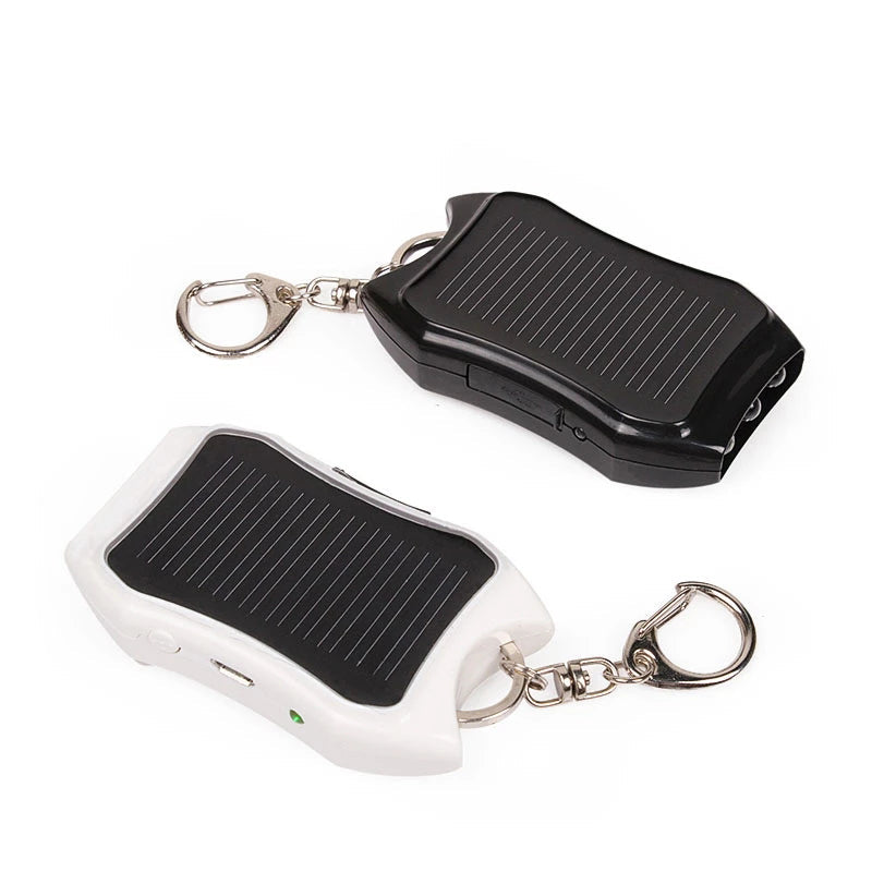 Compact Solar Powered Emergency Phone Charger Key Ring Keychain