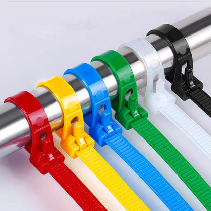 100Pcs Buckle Self-locking Premium Nylon Cable Wire Ties