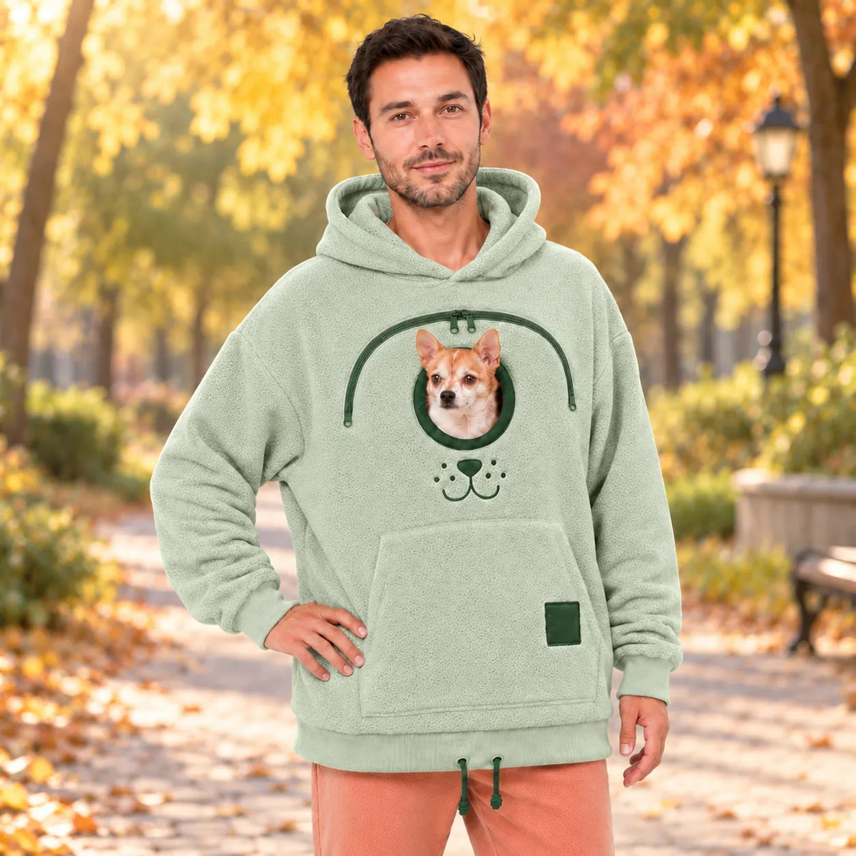 Cozy Fleece Pet Bonding Pouch Hoodie