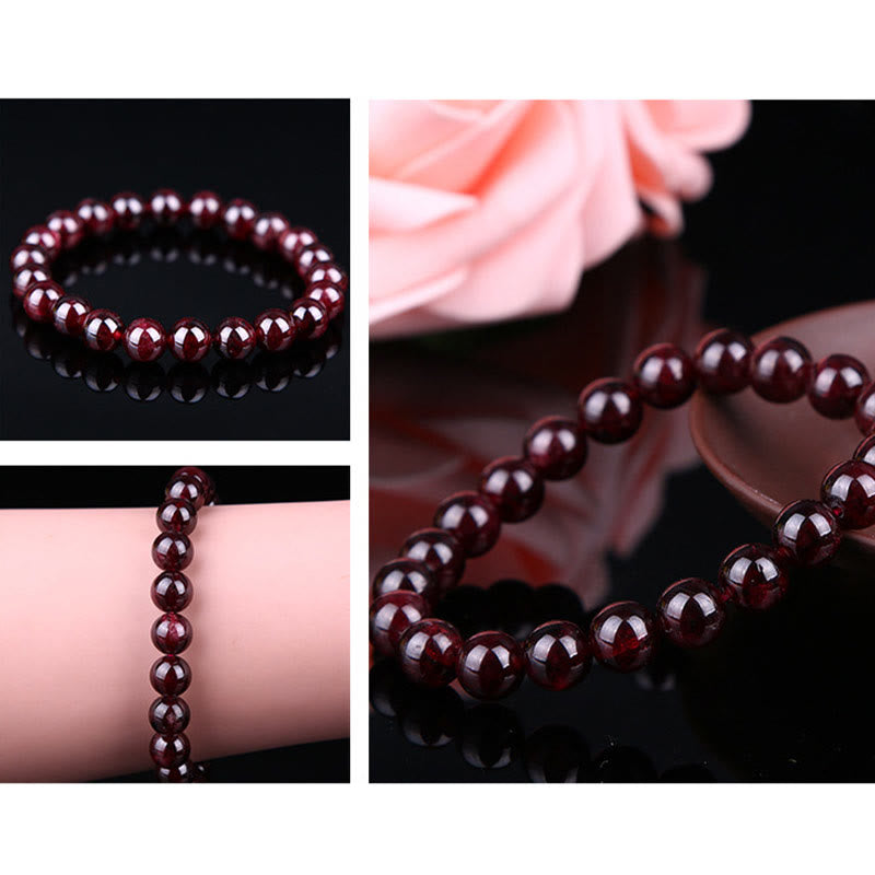 Natural Garnet Bead Passion Bracelet