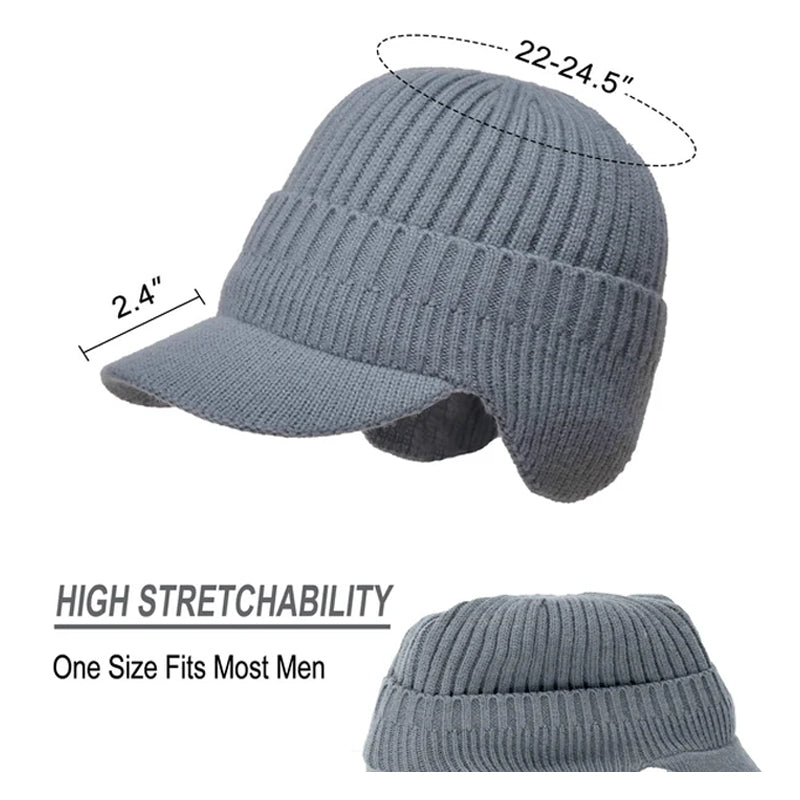 Outdoor Riding Elastic Warm Ear Protection Knitted Hat for Men