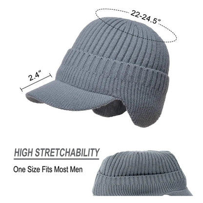 Outdoor Riding Elastic Warm Ear Protection Knitted Hat for Men