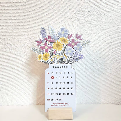 2025 Bloomy Flowers Desk Calendar📅