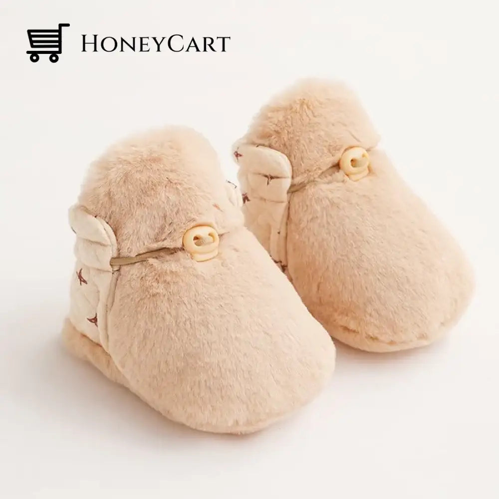 Baby Cartoon Plush Cotton Toddler Shoes Brown / S - 10 Cm (Recommended 0-6 Months) Tool