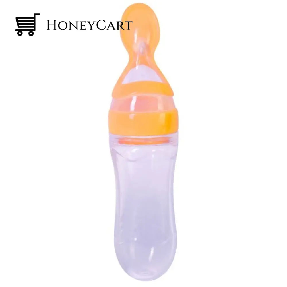 Baby Squeezy Spoon Bottle Feeder Orange Bottles