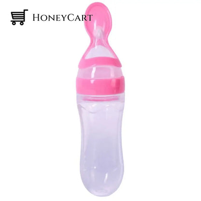 Baby Squeezy Spoon Bottle Feeder Pink Bottles