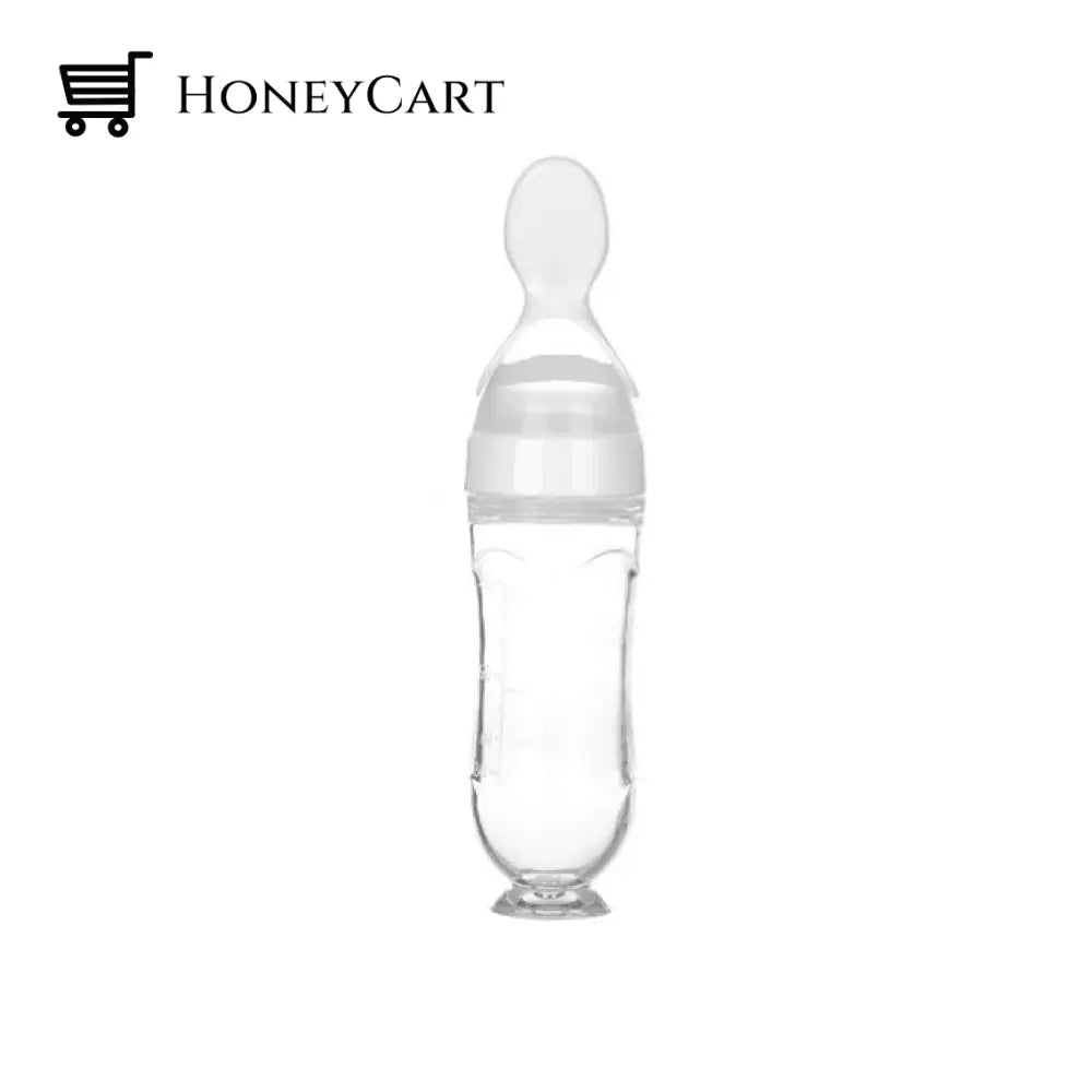 Baby Squeezy Spoon Bottle Feeder White With Suction Bottles