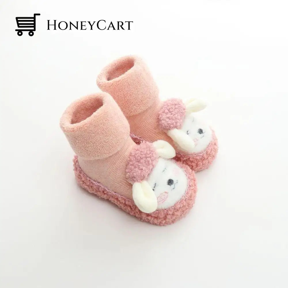 Baby Warm Floor Socks Pink / Xl (14Cm/5.4In)