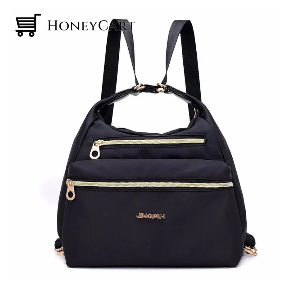 Bag With Double Zippers Handbag And Shoulder Black Fashion Wears