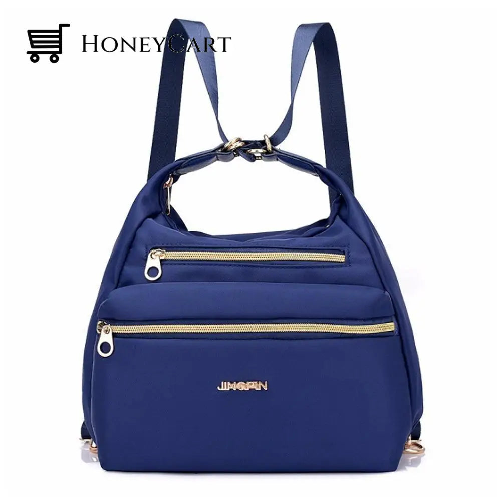 Bag With Double Zippers Handbag And Shoulder Sapphire Fashion Wears
