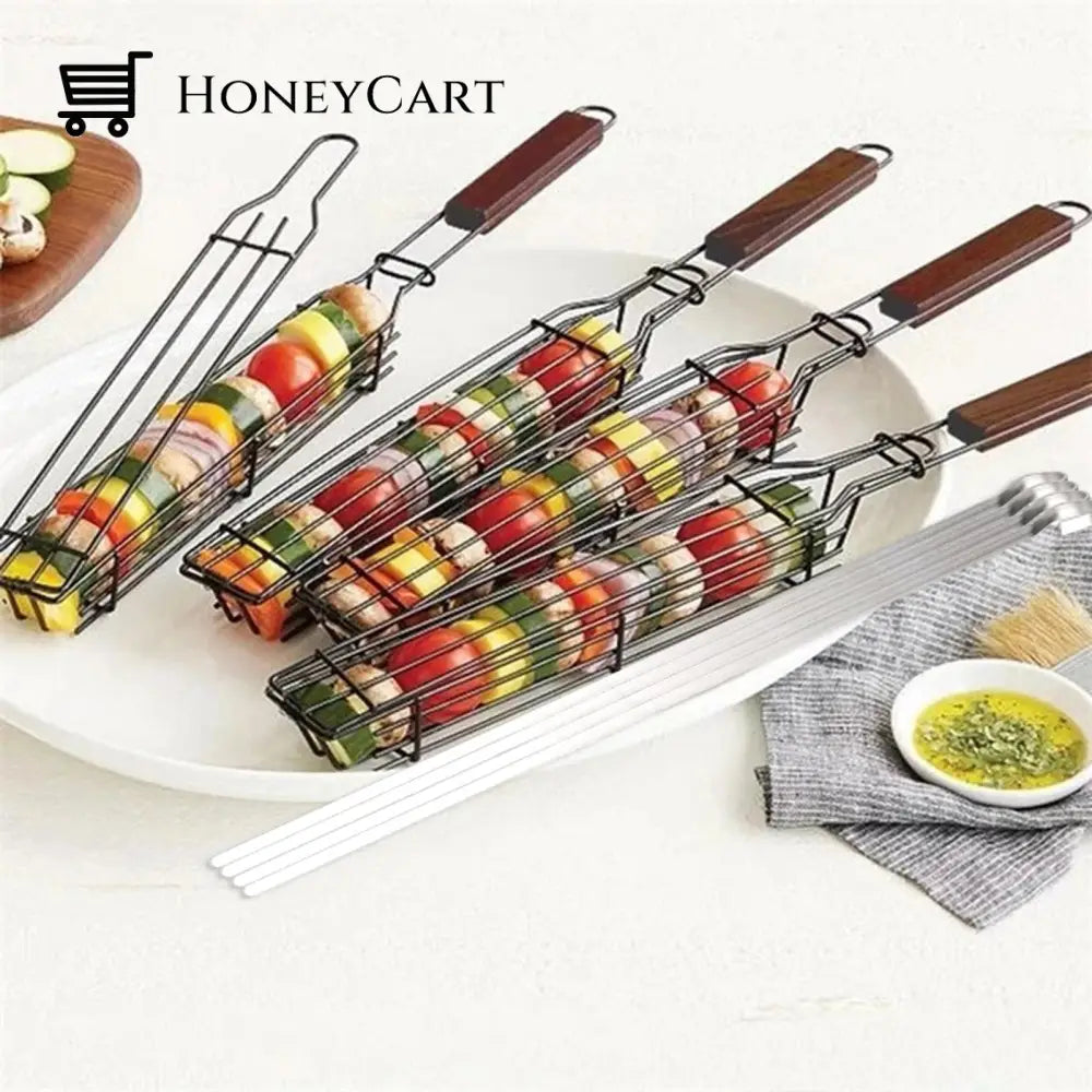Barbecue Grilling Kebabs Basket Outdoor Grill Accessories