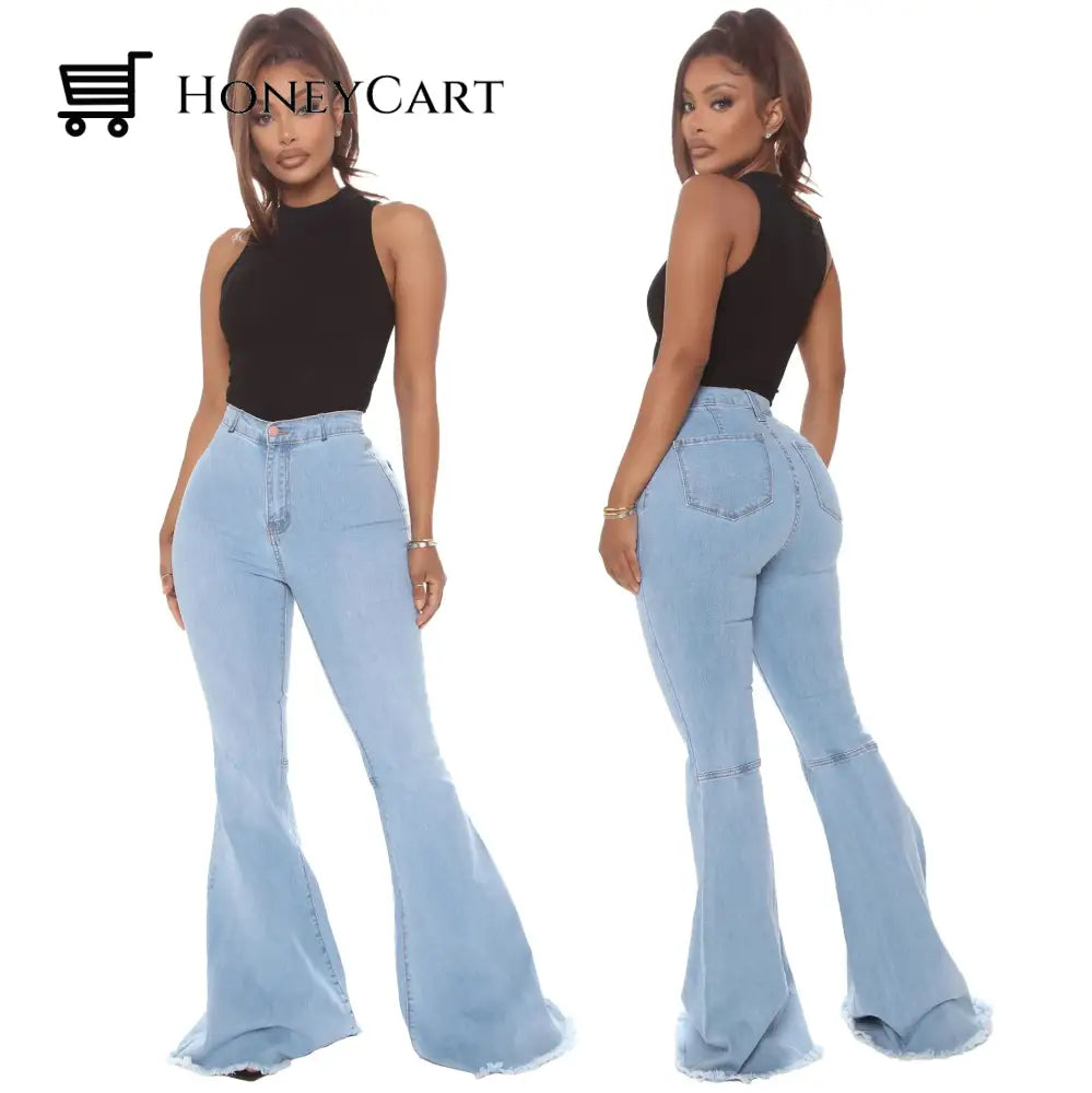 Basics High-Waisted High Stretchy Flared Jeans Light Blue / S Tool
