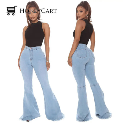 Basics High-Waisted High Stretchy Flared Jeans Light Blue / S Tool