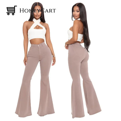 Basics High-Waisted High Stretchy Flared Jeans Mocha / S Tool