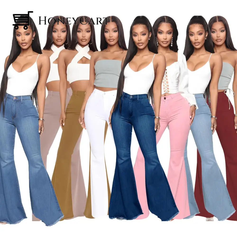 Basics High-Waisted High Stretchy Flared Jeans Tool