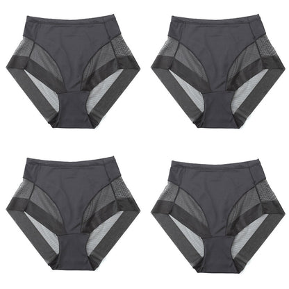 4 Pcs High Waist Ice Silk Seamless Shaping Briefs