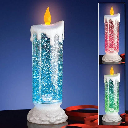 LED Christmas Candles Rechargeable With Glitter