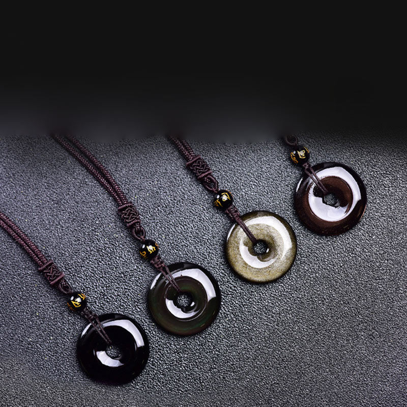 Tibetan Obsidian Protection Necklace