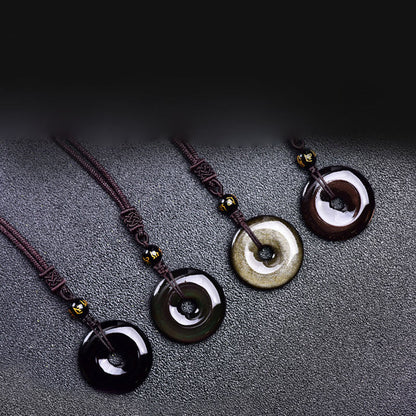 Tibetan Obsidian Protection Necklace