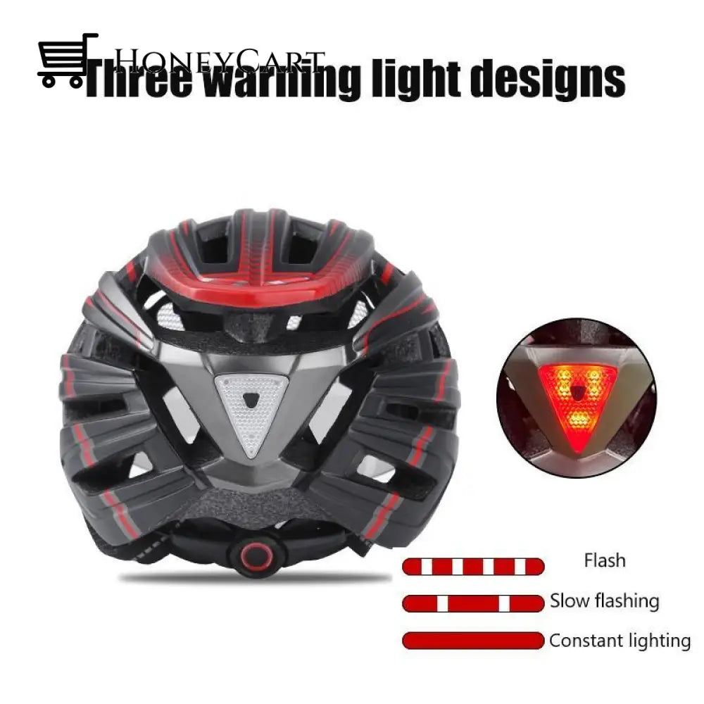 Bike Helmet With Goggles Visor And Led Back Light