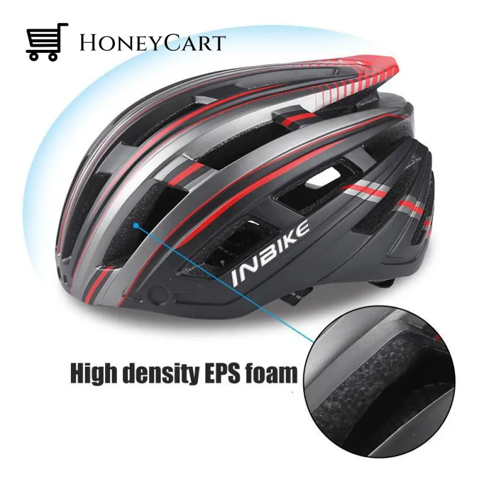 Bike Helmet With Goggles Visor And Led Back Light