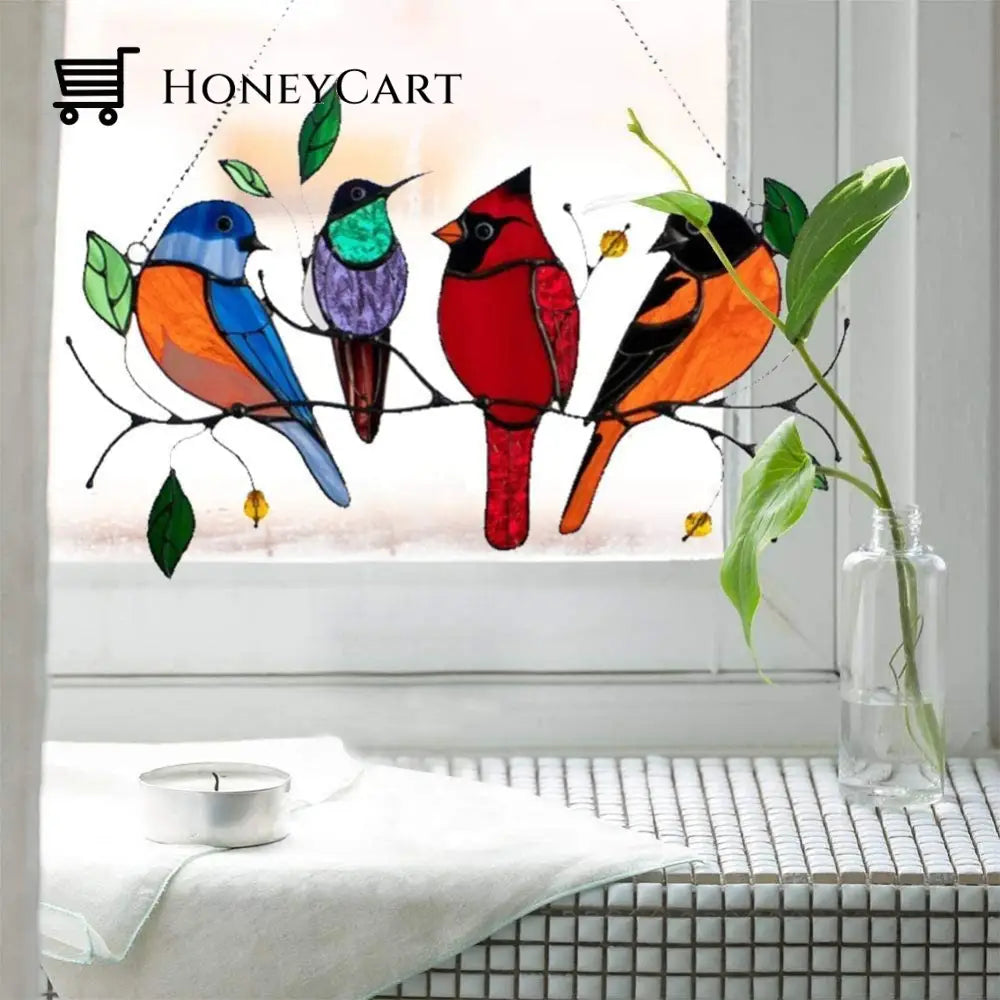 Birds Stained Glass Window Hangings - Mothers Day Gift Health & Beauty