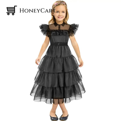 Black Gauze Skirt Adams Family Cosplay Costume Tool