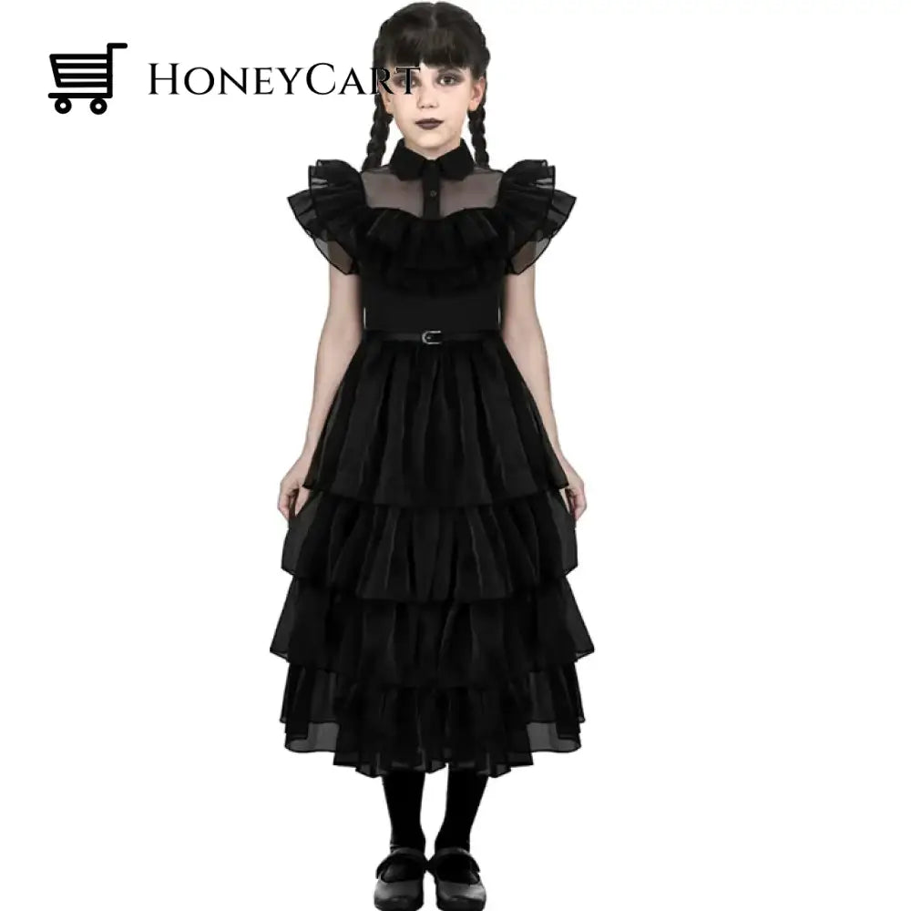Black Gauze Skirt Adams Family Cosplay Costume Tool